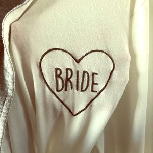 Love & Cherish Intimates & Sleepwear - White and Gray “Bride” robe Love & Cherish Intimates & Sleepwear - White and Gray “Bride” robe